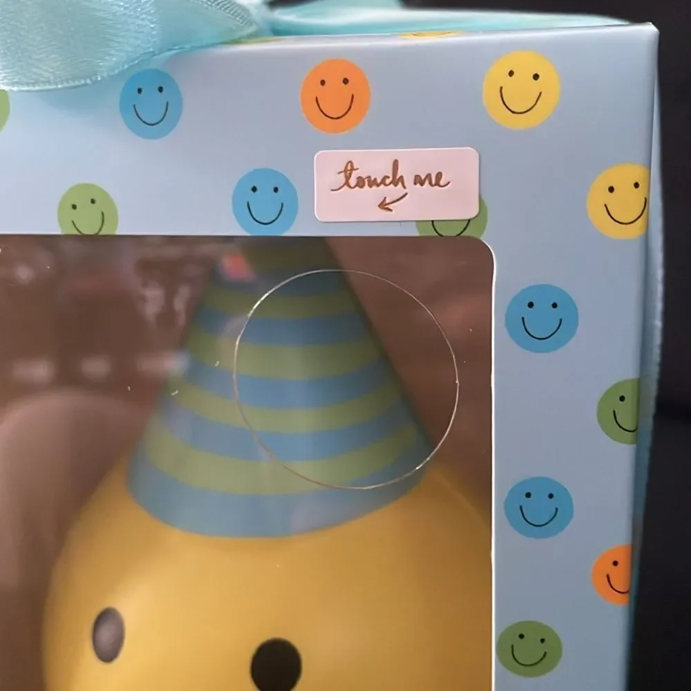 New Eccolo NIB smiley face with party hat celebration stress ball squeeze ball